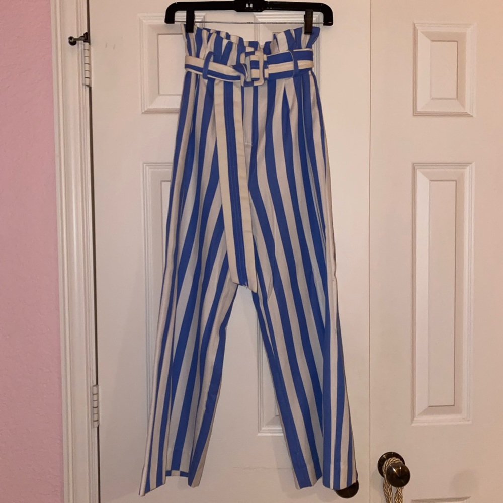 Moon River High Waisted Striped Pants